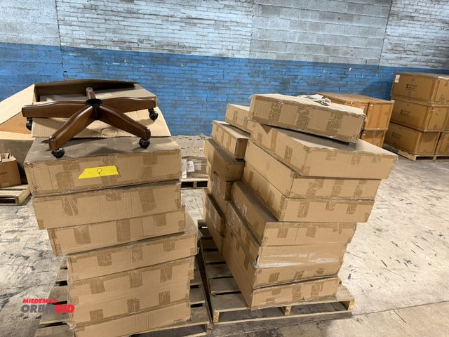 Lot 1-17439 - Lot of (30) Howard Miller, item #2321294, chair base assemblies with casters, and Hampton cherry fin...