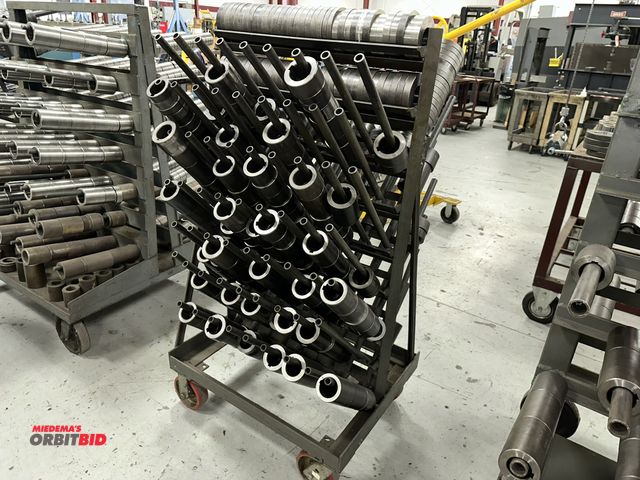 Lot 1-19224 - (1) 29" width x 57" height x 24" depth steel A-frame cart with assorted sizes and styles of rollform...