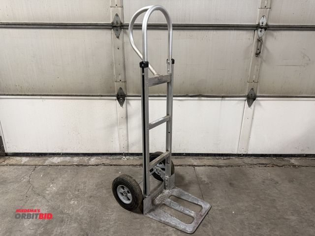Lot 1-2030 - (1) Uline, model H-3199, aluminum hand truck with 10" diameter solid rubber wheels.