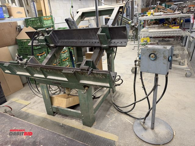 Lot 1-16298 - (1) J.M. Lancaster pneumatic furniture clamping machine, with an approx. 6' wide x 6' height clampin...