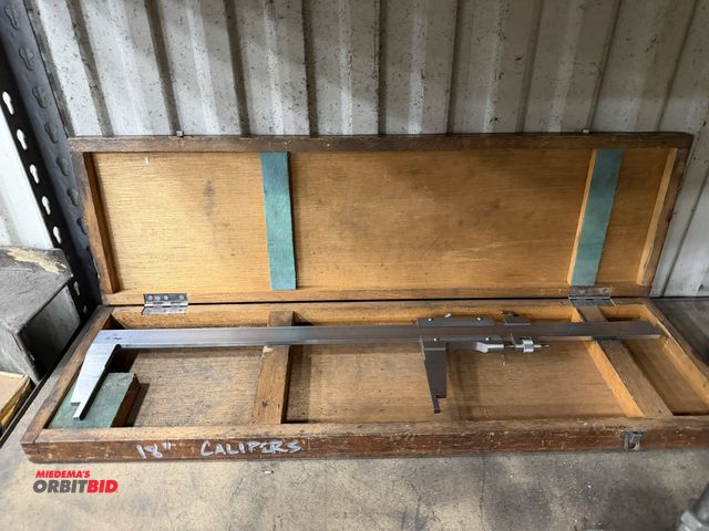 Lot 1-15104 - (1) Mitutoyo 18" Vernier caliper with wood case.