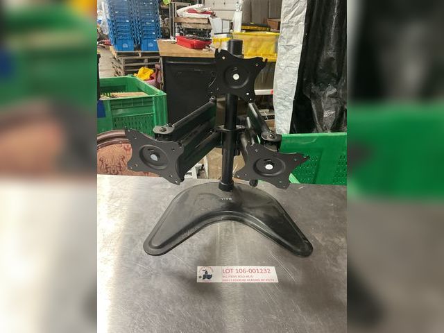 Lot 106-001232 - Three monitor holder. Arms extend out. Vivo brand.
