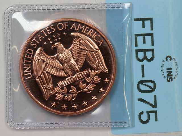 Lot 108-075 - 1oz COPPER WASHINGTON QUARTER ONE OUNCE AVDP FINE COPPER