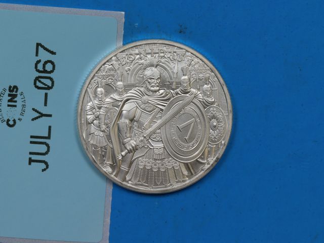 Lot 108-067 - 1oz SILVER LEGENGARY WARRIORS LEONIDAS BULLION ROUND