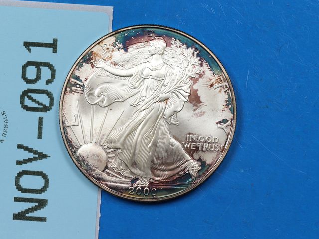 Lot 108-091 - 1oz 999 SILVER AMERICAN EAGLE $1 US MINTED DOLLAR COLORFUL TONED BULLION COIN