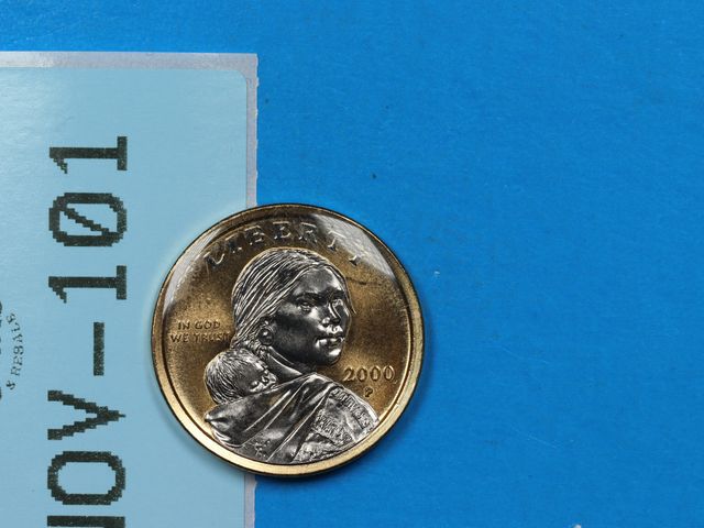 Lot 108-101 - $1 SACAGAWEA DOLLAR SILVER COLORED ENAMELED US MINTED COIN