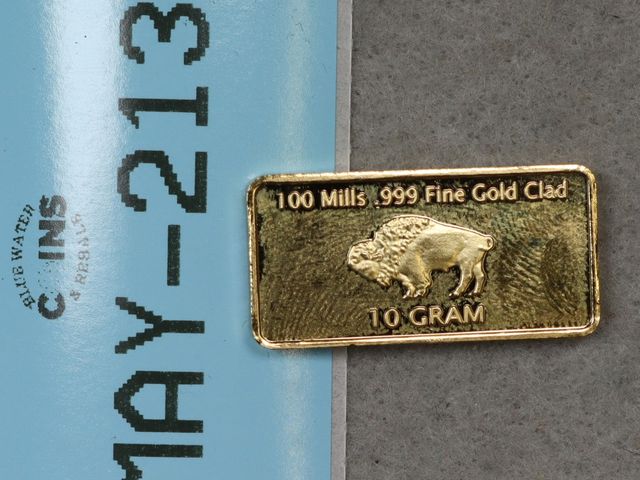 Lot 108-213 - 10 GRAM 100 MILS .999 FINE GOLD PLATED CLAD