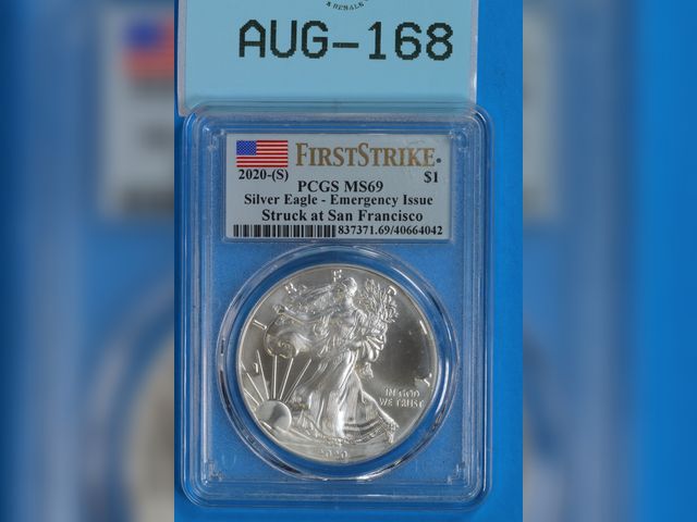 Lot 108-168 - 2020-S SILVER AMERICAN EAGLE $1 PCGS MS69 EMERGENCY ISSUE STRUCK AT SAN FRANCISCO FIRST STRIKE IN PC...