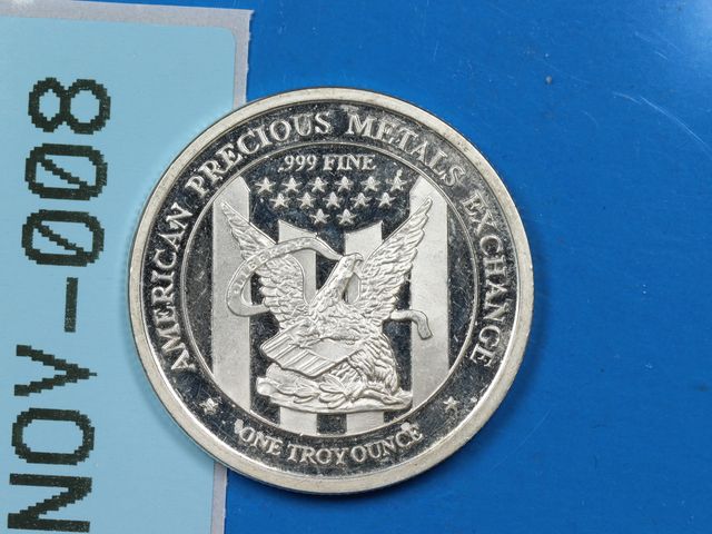 Lot 108-008 - 1oz 999 SILVER AMEIRCAN PRECIOUS METALS EXCHANGE SILVER BULLION ROUND