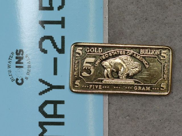 Lot 108-215 - 5GRAM 100 MILS .999 FINE GOLD PLATED CLAD