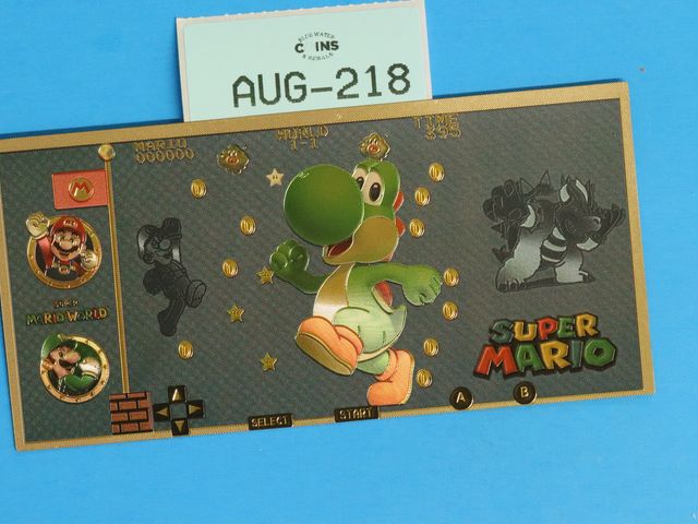 Lot 108-218 - YOSHI SUPER MARIO GOLD FOIL NOTE