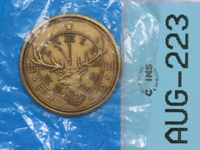 Lot 108-223 - 1890-1990 ELK LODGE FORT WAYNE INDIANA LODGE NO.155 100TH CENTENNIAL COIN IN PLASTIC BPOE CLUB TRADE...