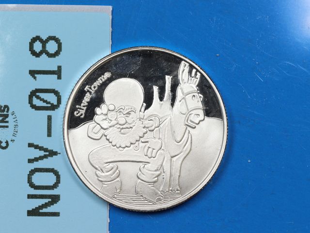 Lot 108-018 - 1oz 999 SILVER BULLION SILVER TOWNE PROSPECTOR BULLION ROUND