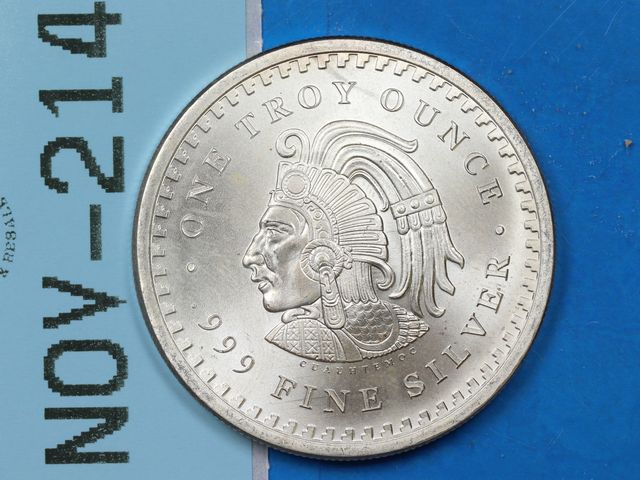 Lot 108-214 - 1OZ 999 SILVER BULLION ROUND AZTEC DESIGN