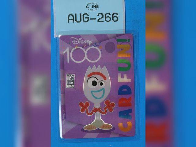 Lot 108-266 - 1 SILVER GRAIN ON FORKY TOY STORY CARD 999 FINE SILVER DISNEY