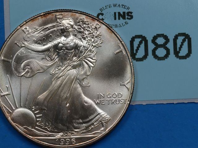 Lot 108-080 - 1996 SILVER AMERICAN EAGLE **KEY DATE** $1 ONE DOLLAR 1oz FINE SILVER U.S COIN
