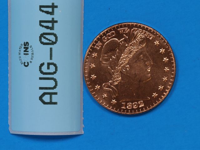 Lot 108-044 - 1oz COPPER ROUND 1892 BARBER COPPER .999 FINE USA ONE A.V.D.P OUNCE