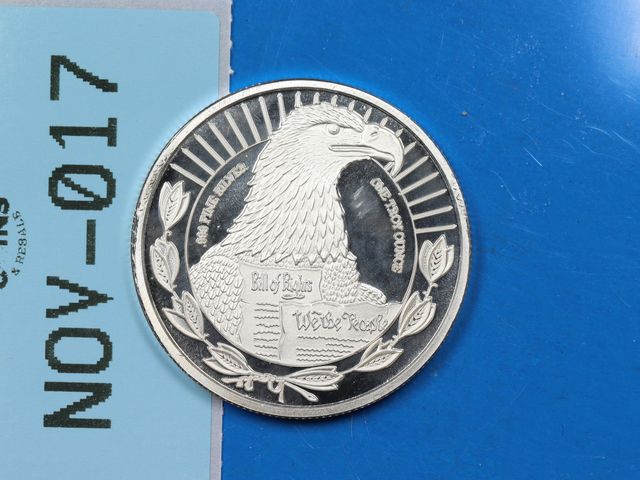 Lot 108-017 - 1oz 999 SILVER BILL OF RIGHTS WE THE PEOPLE EAGLE SILVER BULLION ROUND