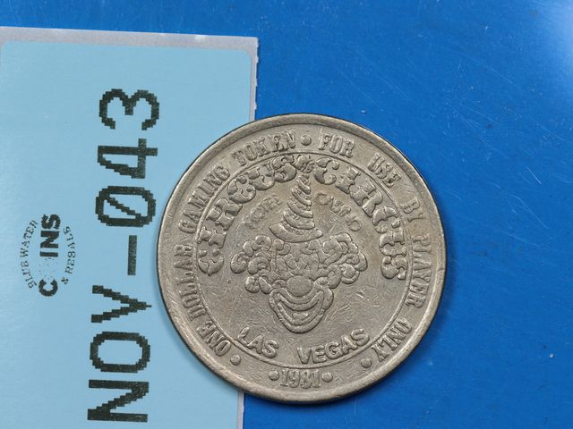 Lot 108-43 - 1981 LAS VEGAS NEVADA CIRCUS CIRCUS CASINO GAMING SLOT MACHINE TOKEN
