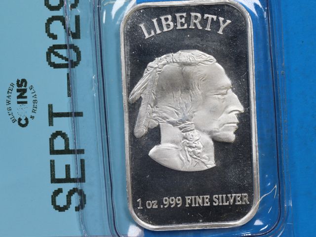 Lot 108-029 - 1oz SILVER BAR .999 FINE SILVER BUFFALO ONE OUNCE SILVER