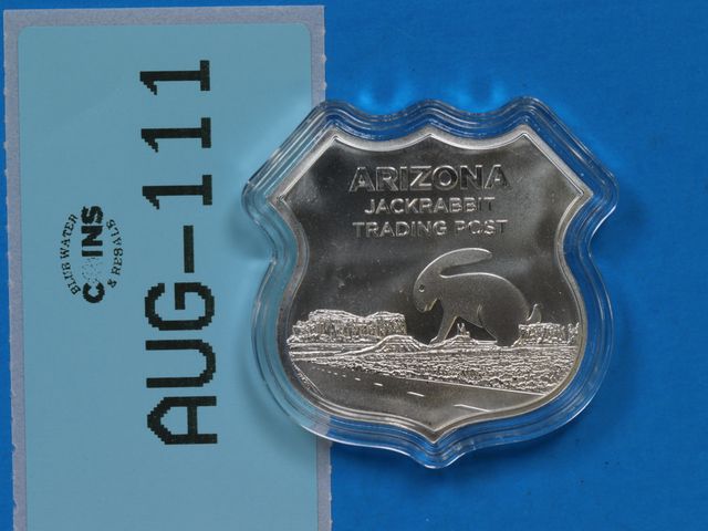 Lot 108-111 - 1oz SILVER ICONS ROUTE 66 SHIELD ONE TROY OUNCE .999 FINE SILVER ARIZONA JACKRABBIT TRADING POST ONE...