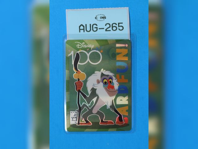 Lot 108-265 - 1 SILVER GRAIN ON RAFIKI LION KING CARD 999 FINE SILVER DISNEY