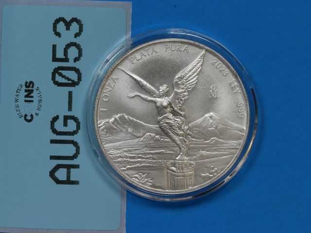 Lot 108-053 - 2023 1oz SILVER MEXICAN LIBERTAD .999 FINE SILVER 1ONZA PLATA PURA