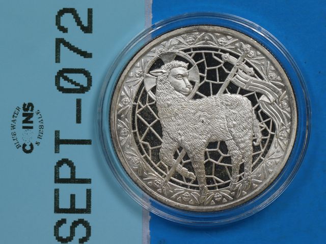 Lot 108-072 - 1oz SILVER LAMB OF GOD ONE OUNCE SILVER ROUND ONE TROY OUNCE 999 FINE SILVER PRAYER