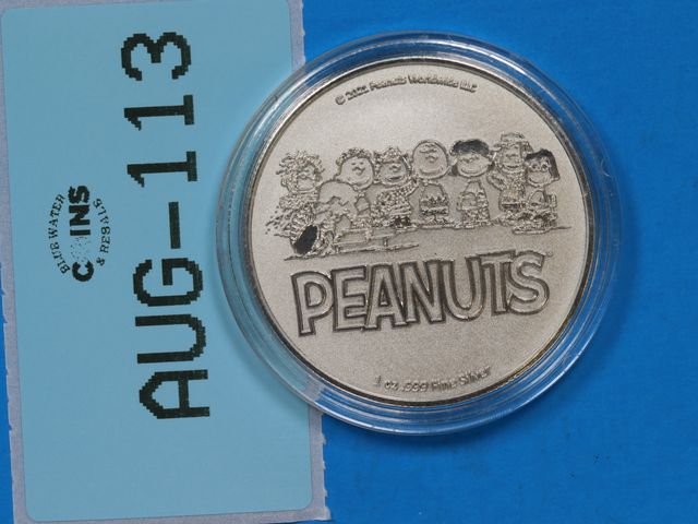 Lot 108-113 - 2021 1oz SILVER PEANUTS CHARLIE BROWN SNOOPY ONE OUNCE FINE SILVER 999 VALENTINSES DAY SILVER