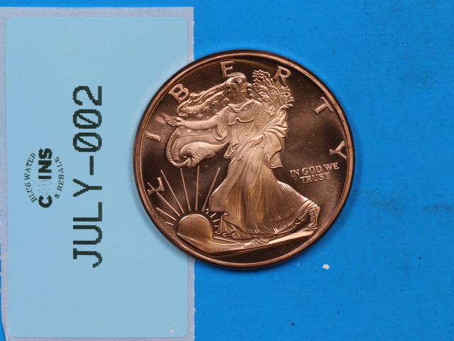Lot 108-002 - USA WALKING LIBERTY 1oz FINE COPPER ROUND