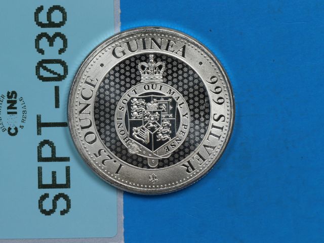 Lot 108-036 - 1.25oz SILVER ROSE CROWN GUINEA COIN 2020 ST. HELENA SILVER 999 FINE SILVER 1.25 OUNCE SILVER