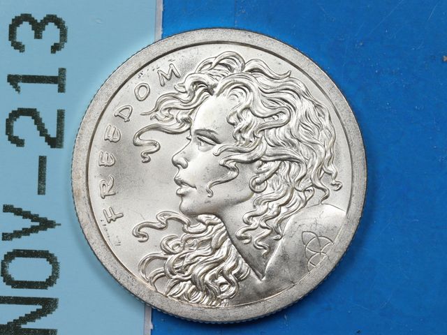 Lot 108-213 - 1OZ 999 SILVER BULLION ROUND 2013 DATED FREEDOM GIRL SILVER BULLET SILVER SHEILD