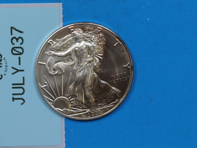 Lot 108-037 - 2020 $1 AMERICAN SILVER EAGLE 1oz BULLION COIN COLOR TONED