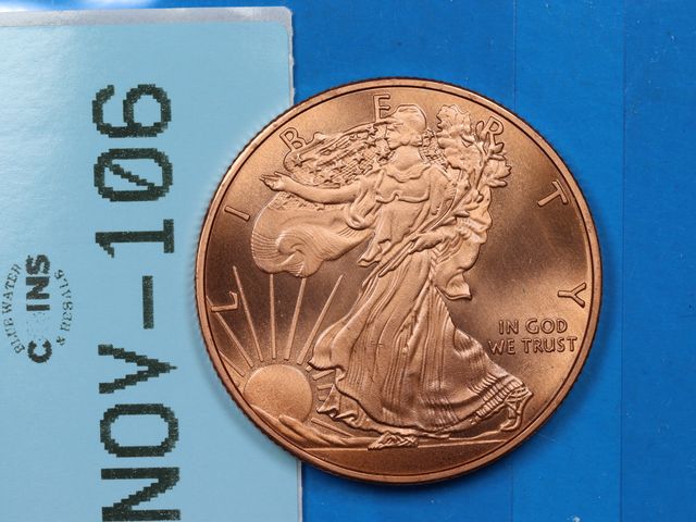 Lot 108-106 - 1oz 999 COPPER ROUND WALKING LIBERTY DESIGN BULLION ROUND