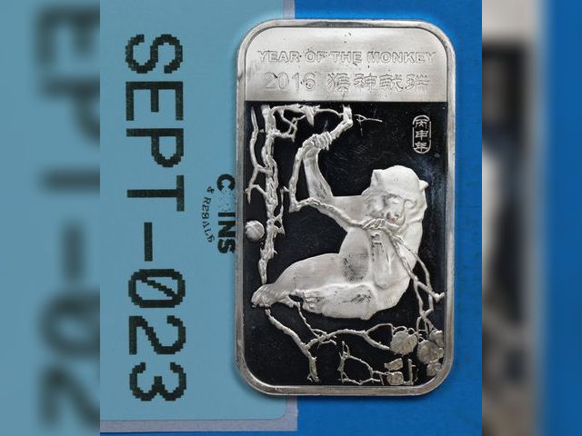 Lot 108-023 - 2016 1oz SILVER YEAR OF THE MONKEY LUNAR SERIES ONE TROY OUNCE SILVER .999 FINE SILVER