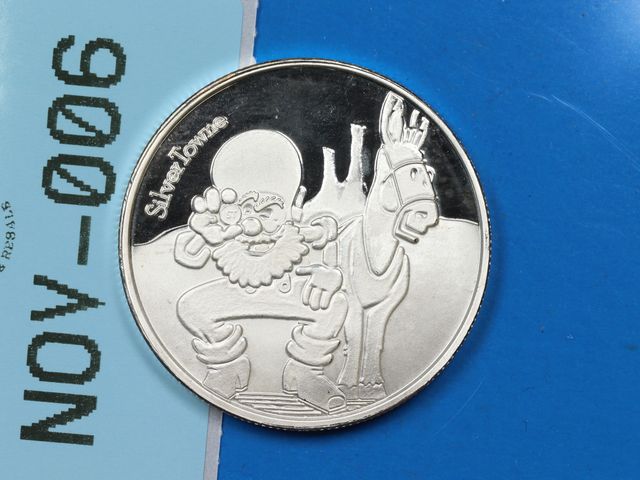Lot 108-006 - 1oz 999 SILVER BULLION SILVER TOWNE PROSPECTOR SILVER ROUND