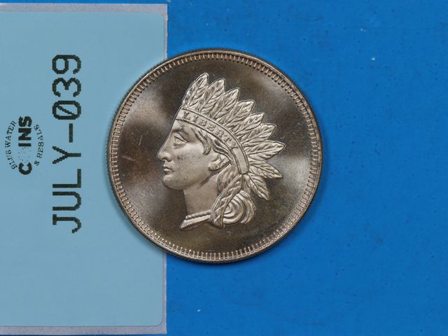 Lot 108-039 - 1oz FINE SILVER INDIAN HEAD BULLION ROUND
