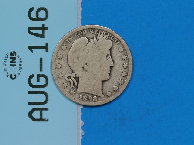 Lot 108-146 - 1898 S SILVER BARBER HALF DOLLAR EARLY U.S TYPE COIN
