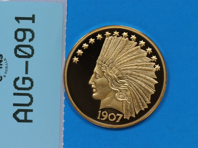 Lot 108-091 - 1907 INDIAN HEAD EAGLE $10 REPLICA GOLD US COIN COPY