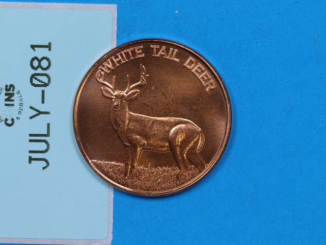 Lot 108-081 - 1oz COPPER WHITE TAIL DEER USA EAGLE COPPER ROUND