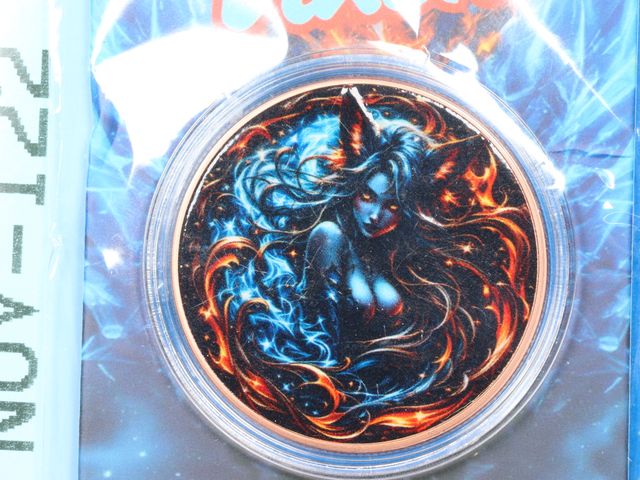 Lot 108-122 - 1oz 999 COPPER ROUND ICY HOT VIXEN BULLION ROUND LIMITIED MINTAGE COLORIZED