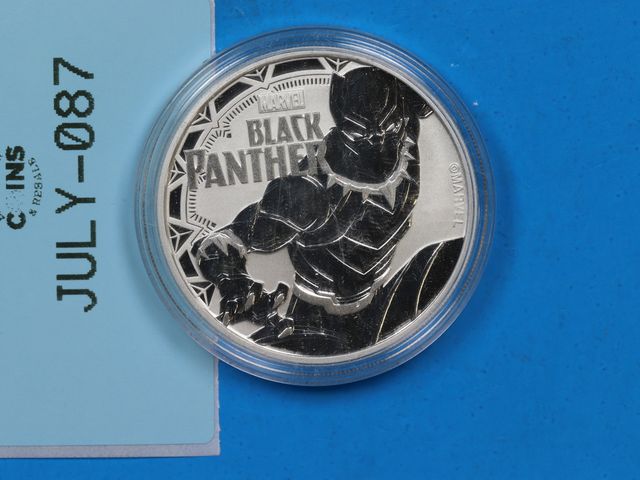 Lot 108-087 - 2018 1oz 9999 SILVER TUVALU BLACK PANTHER MARVEL SILVER COIN