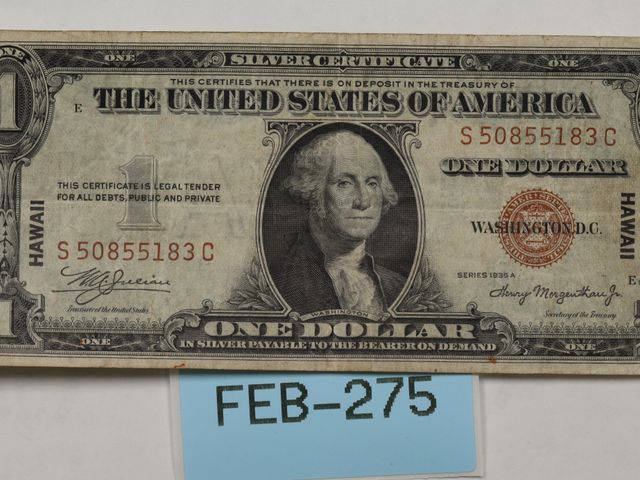 Lot 108-275 - 1935-A HAWAII MILITARY $1 ONE DOLLAR PAYMENT NOTE UNITED STATES PAPER CURRENCY