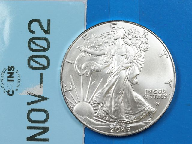Lot 108-002 - 2025 AMERICAN SILVER EAGLE 1oz 999 SILVER BULLION COIN UNITED STATES MINTED