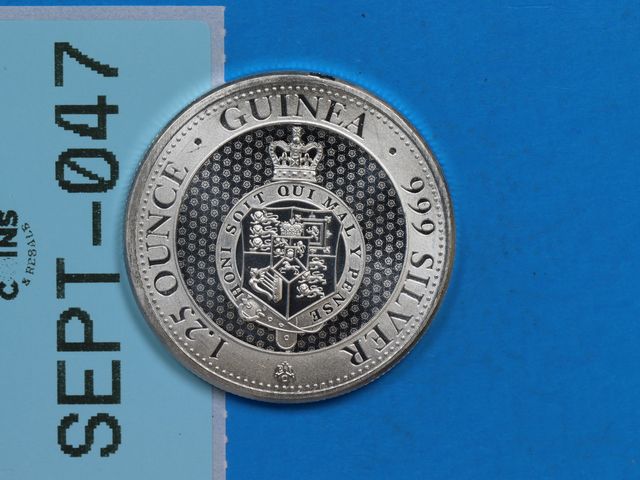Lot 108-047 - 1.25 oz SILVER ROSE CROWN GUINEA COIN 2020 ST. HELENA SILVER 999 FINE SILVER 1.25 OUNCE SILVER