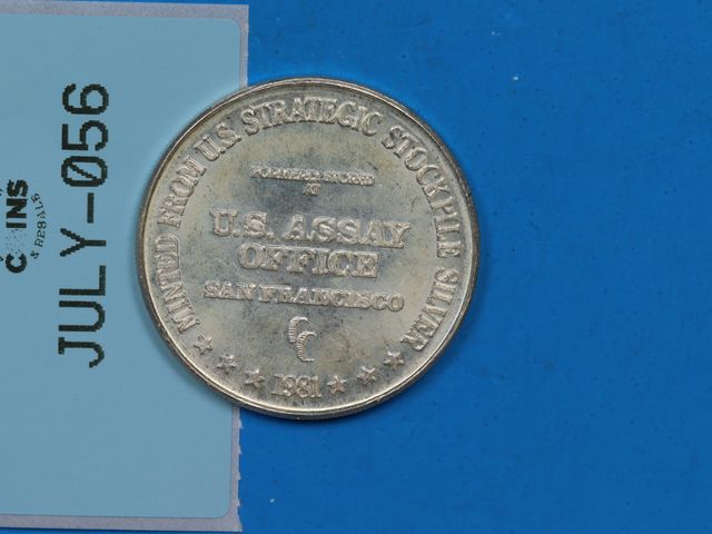 Lot 108-056 - VINTAGE 1oz 999 SILVER US ASSAY OFFICE SAN FRANCISCO STOCKPILE BULLION ROUND