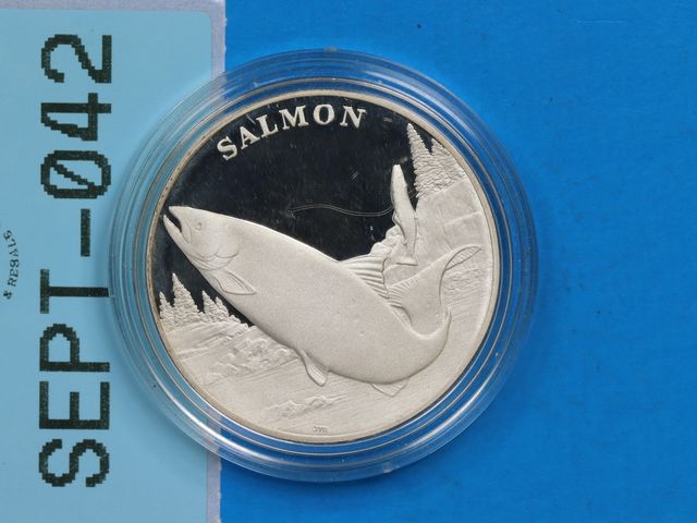 Lot 108-042 - 2003 P SILVER U.S MINT PROOF NATIONAL WILDLIFE REFUGE SYSTEM SALMON CENTENNIAL MEDAL SERIES SILVER C...