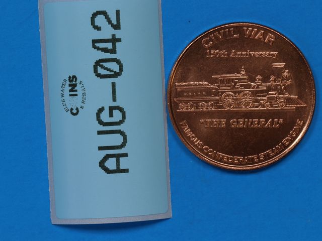 Lot 108-042 - 1oz COPPER ROUND CIVIL WAR THE GENERAL COPPER .999 FINE USA ONE A.V.D.P OUNCE