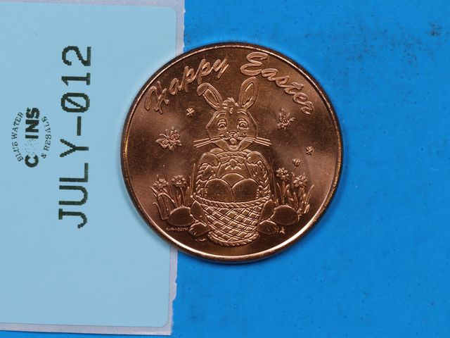 Lot 108-012 - 1oz 999 FINE COPPER HAPPY EASTER USA EAGLE ROUND