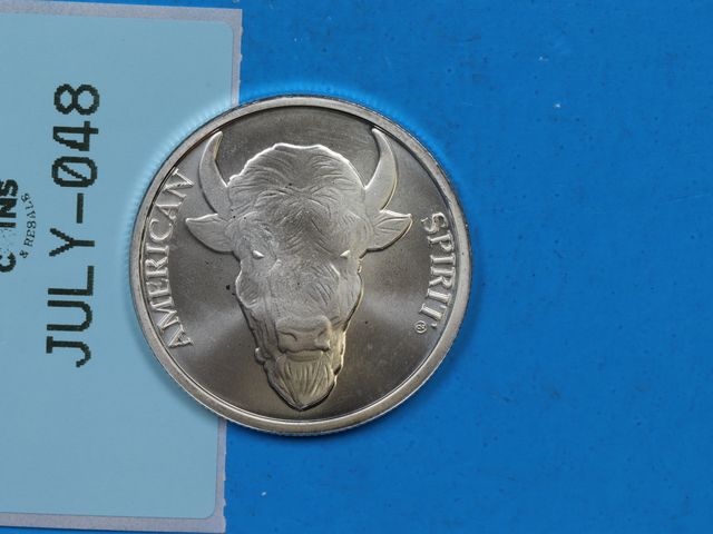 Lot 108-048 - 1oz FINE SILVER AMERICAN SPIRIT SILVER BULLION ROUND